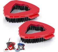 Spin Mop Scrub Brush Head Compatible with Vileda Turbo Spin Mop EasyWring 1 Tank System, Shower Floor Scrubber Mop Head Replacement, Hard Bristle Cleaning Brush for Kitchen, Not Fit RinseClean, 2 Pack