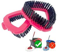 Spin Mop Scrubber Head Replacement Compatible with Vileda Turbo Mop System, 2Pc Spin Head for 1 Tank, Triangle Scrub Cleaning Brush, Scrubbing Brush for Floor Deck Wall Bathroom and Kitchen
