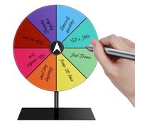 Spin The Wheel | 10 Inch Prize Roulette Wheel Spinner With Stand | Spining Prize 8 Slots Tabletop Roulette, Acrylic Lottery Erasable Standing Lottery For Carnivals