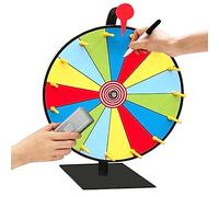Spin the Wheel 11.81 Inch 10 Slots Spinning Wheel Game 5 Colors Reusable Prize Wheel of Fortune Spinner Wheel Dry Erase with Suction Cup Base for Party Carnival Tradeshow