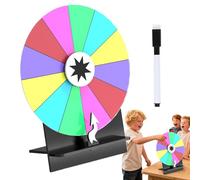 Spin The Wheel Game with Stand - 12 Inch Fortune Wheel Spinner - Roulette Board with 12 Slots Fortune Doodle Turntable with Dry Erase Marker for Family Night Carnivals Corporate Events Classroom Fundr