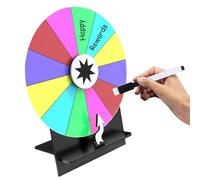 Spin The Wheel Game with Stand - 12 Inch Spin The Wheel - Tabletop Roulette Board Fortune 12 Slots Turntable with Dry Erase Marker for Corporate Events Family Night Trade Shows