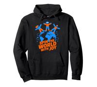 Spin The World With Joy - Kids Globe Design Pullover Hoodie