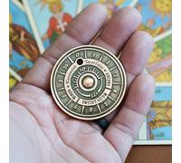 Spin to Stop Tarot Coin for Divination Readings, Spiritual Decision Tool, Fortune Telling Spinner, Meditation Guidance Token, Witchcraft Ritual Accessory (Antique Copper)