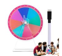 Spin to Win Prize Wheel - Mini Rainbow Acrylic Spin Game, Writable Erasable Lucky Draw Wheel | Event Promotion Raffle Spinner for Fundraising Carnival Vendor Shows Activities Trade Booth Display