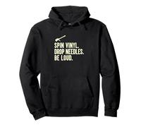 Spin Vinyl Drop Needles Be Loud Audiophile Record Enthusiast Pullover Hoodie