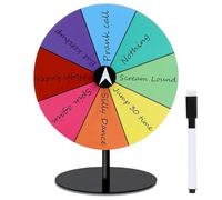 Spin Wheel - Prize Table Top Spin Wheel with Stand, Colorful Dry Erase Spinner for Doodle Game Party, Housewarming, Wedding, Graduation, Carnival