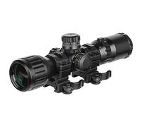 SPINA OPTICS 3-9X32 Rifle Scope, Red and Green Dot Illuminated Scope Hunting Optics,AO, RGB Mil-dot, QD Rings, Black (scope+QD mounts)