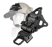 SPINA OPTICS Night Vision Goggles NVG Mount L4G24, Metal Helmet Mount CNC PVS 15/18,Rhino Mount Full Metal Tactical Helmet Mount,with 3-Hole Skeleton NVG Mount Shroud (Black)