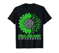 Spinal Cord Injury Awareness Sunflower Ribbon Lime Green T-Shirt