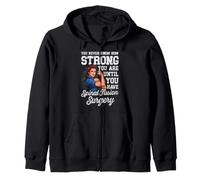 Spinal Fusion Warrior Spine Surgery Zip Hoodie