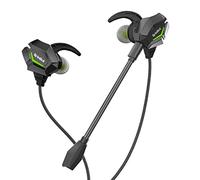 Spinbot BattleBudz W20 Gaming Wired Earphones with Dual Mic | Detachable Boom Mic, 10mm Gaming-Tuned Drivers, Shark Fin Eartips for Mobile, PC/Laptop, Xbox One, PS4, PS5 (Green)