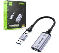 SpinBot Envisage Full HD Video Capture Card | 4K HDMI to USB3.0 1080p/ 60FPS | Capture Card for Gaming, Streaming, Broadcast and Video Recording | Windows, Mac, Android