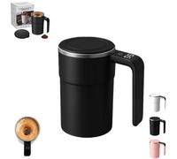 Spinbrew Mug - Self-Stirring Magnetic Coffee Cup with Temp Display, Rechargeable Stirring Mug, Easy to Clean for Tea, Coffee, and Hot Chocolate (Black)