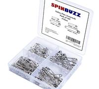 SPINBUZZ Safety Pins 4 Sizes Pack of 105 Nickle Plated Rust Resistant Steel Heavy Duty Quality Pins For Clothing, Arts & Crafts, Sewing and Pinning