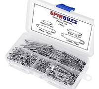 SPINBUZZ Safety Pins 4 Sizes Pack of 210 Nickle Plated Rust Resistant Steel Strong Quality Pins For Clothing, Arts & Crafts, Sewing and Pinning