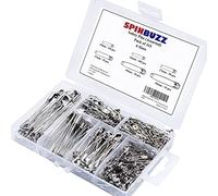 SPINBUZZ Safety Pins 6 Sizes Pack of 315 Nickle Plated Rust Resistant Steel Heavy Duty Quality Pins For Clothing, Arts & Crafts, Sewing and Pinning