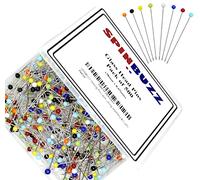 SPINBUZZ Sewing Pins with Glass Heads 500 Pieces - 38 mm Long with 4mm head, Straight for Dressmaking, Quilting, Jewellery & Crafts