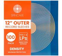 SPINCARE 100x 12 Inch UV Protection Outer Vinyl Record Sleeves | Density Single & Double Album LP Protective Sleeve | Strong Polyethylene Archival Plastic Vinyl Record Storage Covers