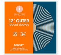 SPINCARE 50x 12 Inch UV Protection Frosted Outer Vinyl Record Sleeves Density Single & Double Album LP Protective Sleeve | Strong Polyethylene Archival Plastic Vinyl Record Storage Covers