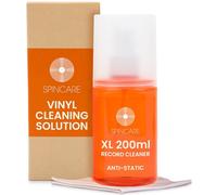 SPINCARE Vinyl Record Cleaning Solution XL 200ml Anti-static Record Cleaner Spray | Anti Static LP Cleaning Fluid Spray Bottle with Supersoft Microfibre Cloth | Removes Dirt, Dust & Fingerprints