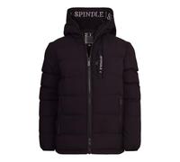 Spindle Boys Padded Fleece Lined Warm Winter Quilted Coat Youths Showerproof Heavyweight School Jacket Zip Pockets Inside Pocket Water Repellent (UK, Age, 7 Years, 8 Years, Regular, Black)