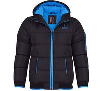 Spindle Childrens Boys Padded Winter Coat School Hooded Fleece Lined Jacket Zip Pockets Youths 13-14 Years Black Blue