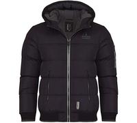 Spindle Childrens Boys Padded Winter Coat School Hooded Fleece Lined Jacket Zip Pockets Youths (7-8 Years, Black Grey)