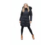 Spindle Girls Long Padded Winter Parka Coat Youths Showerproof School Jacket Zip Pockets Black 11/12