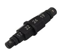 Spindle Master - 12-24mm Multi Hex Axle Tool, Motorcycle Wheel Socket, Front Fork Spindle Key, Roadside Maintenance Gear, Garage Shop Category, Silver Four in Chromoly Steel Repair Bit