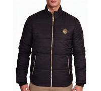 Spindle Men’s Black Padded Jacket Fleece Lined Quilted Winter Coat Zip Pockets Designer Outdoor Top Black S