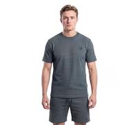 Spindle Men's 2-Piece Luxury Waffle Textured Short Set - Premium Geometric Grid Summer Travel Outfit - Matching T-Shirt & Secure Zip Pocket Shorts - Elite Holiday & Vacation Co-ord - Navy