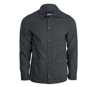 Spindle Men's Bewley and Ritch Cotton Shirt Jacket Casual Shacket Overshirt Work Coat Button Front Bedford Cord Fabric Corduroy Material On Trend Plain Shirts Khaki Green S