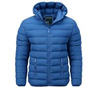 Spindle Mens Plain Black Hooded Padded Quilted Puffer Jacket Winter Coat 2 Zip PocketsSpindle Mens Plain Black Hooded Padded Quilted Puffer Jacket Winter Coat 2 Zip Pockets Blue 3XL