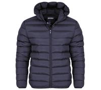 Spindle Mens Plain Black Hooded Padded Quilted Puffer Jacket Winter Coat 2 Zip PocketsSpindle Mens Plain Black Hooded Padded Quilted Puffer Jacket Winter Coat 2 Zip Pockets Navy M