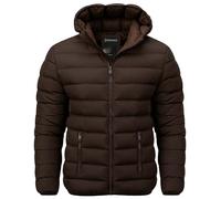 Spindle Mens Plain Black Hooded Padded Quilted Puffer Jacket Winter Coat 2 Zip PocketsSpindle Mens Plain Black Hooded Padded Quilted Puffer Jacket Winter Coat 2 Zip Pockets Brown XL