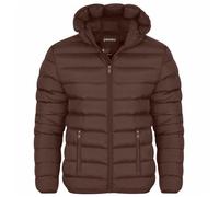 Spindle Mens Plain Black Hooded Padded Quilted Puffer Jacket Winter Coat 2 Zip PocketsSpindle Mens Plain Black Hooded Padded Quilted Puffer Jacket Winter Coat 2 Zip Pockets Brown S