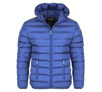 Spindle Mens Plain Black Hooded Padded Quilted Puffer Jacket Winter Coat 2 Zip PocketsSpindle Mens Plain Black Hooded Padded Quilted Puffer Jacket Winter Coat 2 Zip Pockets Blue 3XL