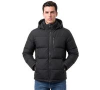 Spindle Mens Plain Black Hooded Padded Quilted Puffer Jacket Winter Coat 2 Zip PocketsSpindle Mens Plain Black Hooded Padded Quilted Puffer Jacket Winter Coat 2 Zip Pockets
