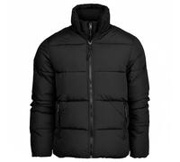 Spindle Mens Plain Black Non Hooded Padded Quilted Puffer Jacket Winter Coat 2 Zipped Side Pockets. Inner Storm Flap Outerwear Black L