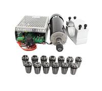 Spindle Motor, 0.5kw Clamps Air Cooled Air Cooled Dc Spindle Motor ER11 Chuck CNC 500W Spindle Motor + Power Supply Speed Governor for CNC Machine(ME25F)