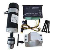 Spindle Motor, 48v 500W Drill Chuck Brushless Spindle Motor+57MM Clamp With Screws+ 48V Brushless Motor Driver+48VDC 10.5A Power Supply(Package5)