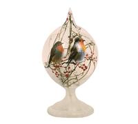 Spindle Top LED Robin Globe Robin Illuminated Snow Globe Decorative Christmas Ornament