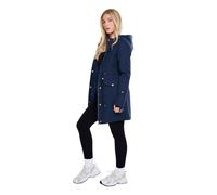 Spindle Womens Hooded Rain Jacket Mac Outdoor Windbreaker Lightweight Spring Summer Autumn Ladies Softshell Coat Adjustable Waist Navy XXL