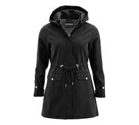 Spindle Womens Hooded Rain Jacket Mac Outdoor Windbreaker Lightweight Spring Summer Autumn Ladies Softshell Coat Adjustable Waist Black M