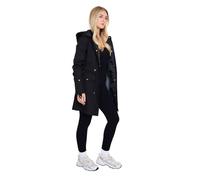 Spindle Womens Hooded Rain Jacket Mac Outdoor Windbreaker Lightweight Spring Summer Autumn Ladies Softshell Coat Adjustable Waist Black L