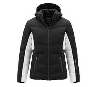 Spindle Womens Ladies Hooded Black Short Quilted Padded Puffer Jacket Coat | Zip Side Pockets | Removable Hood | Fleece Lined Body and Hood | Fitted Puffer Jacket for Women Black and White Black XXL