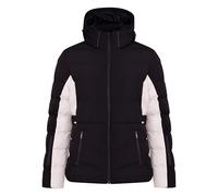 Spindle Womens Ladies Hooded Black Short Quilted Padded Puffer Jacket Coat | Zip Side Pockets | Removable Hood | Fleece Lined Body and Hood | Fitted Puffer Jacket for Women Black and White Black L