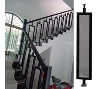spindles for staircase, Wrought Iron and Glass Staircase Balusters, Sturdy Stair Railing with Screws, Elegant Home Decor(Black,120cm(47 1/4"))