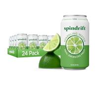Spindrift Sparkling Water, Lime Flavored, Made with Real Squeezed Fruit, 12 Fl Oz Cans, Pack of 24 (Only 4 Calories per Can)